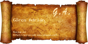Görcs Adrián névjegykártya